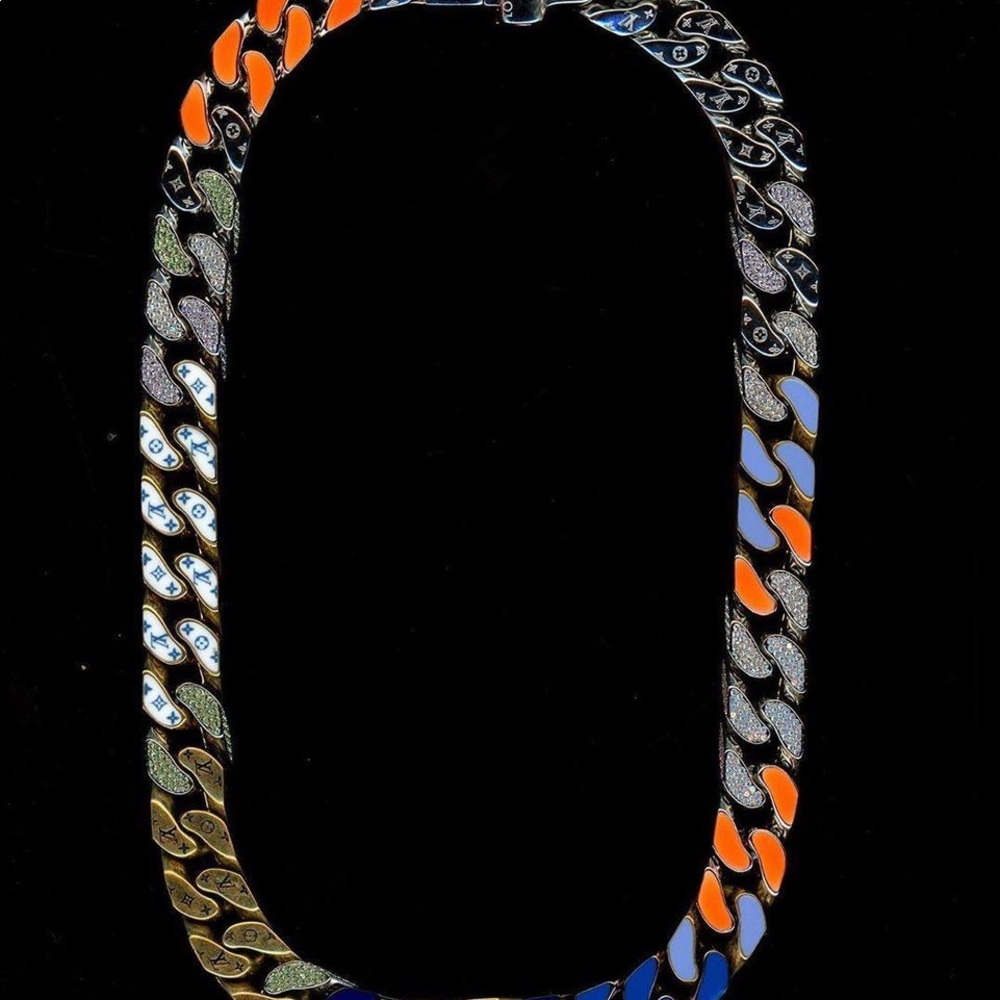 COPY - Chain Links Patches Necklace Engraved Monogram